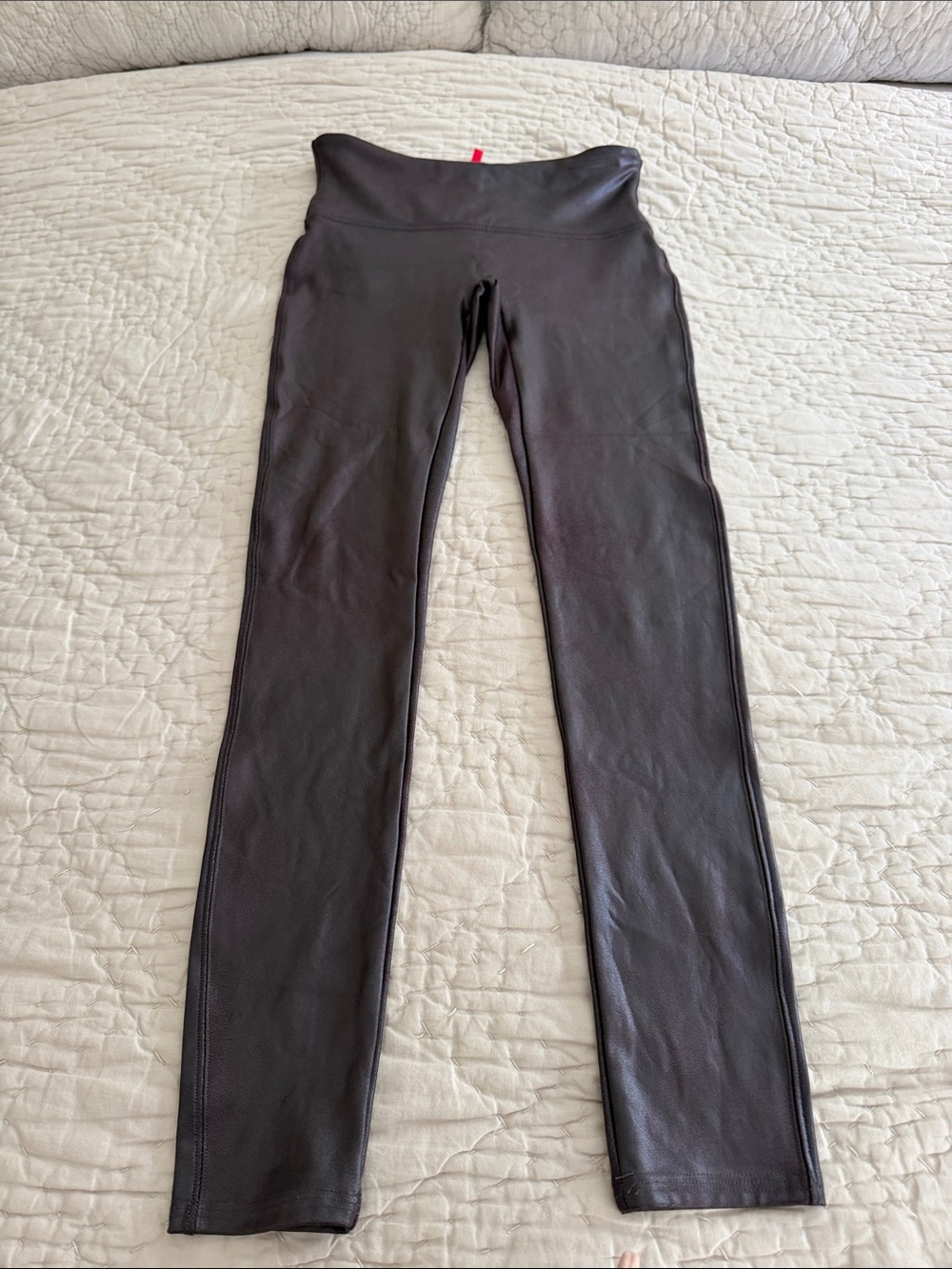 SPANX High-Waist Faux Leather Leggings - dark Plum Purple